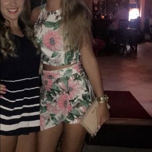Floral Skort and Crop Top Set